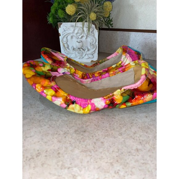 Tieks Womens Size 7 Aquarella Floral Ballet Flats In Metallic Watercolor Print L - Picture 5 of 9